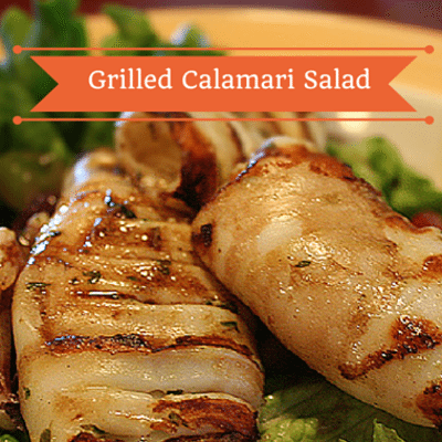 The Chew: Grilled Calamari Salad + Chickpeas, Olives & Salami